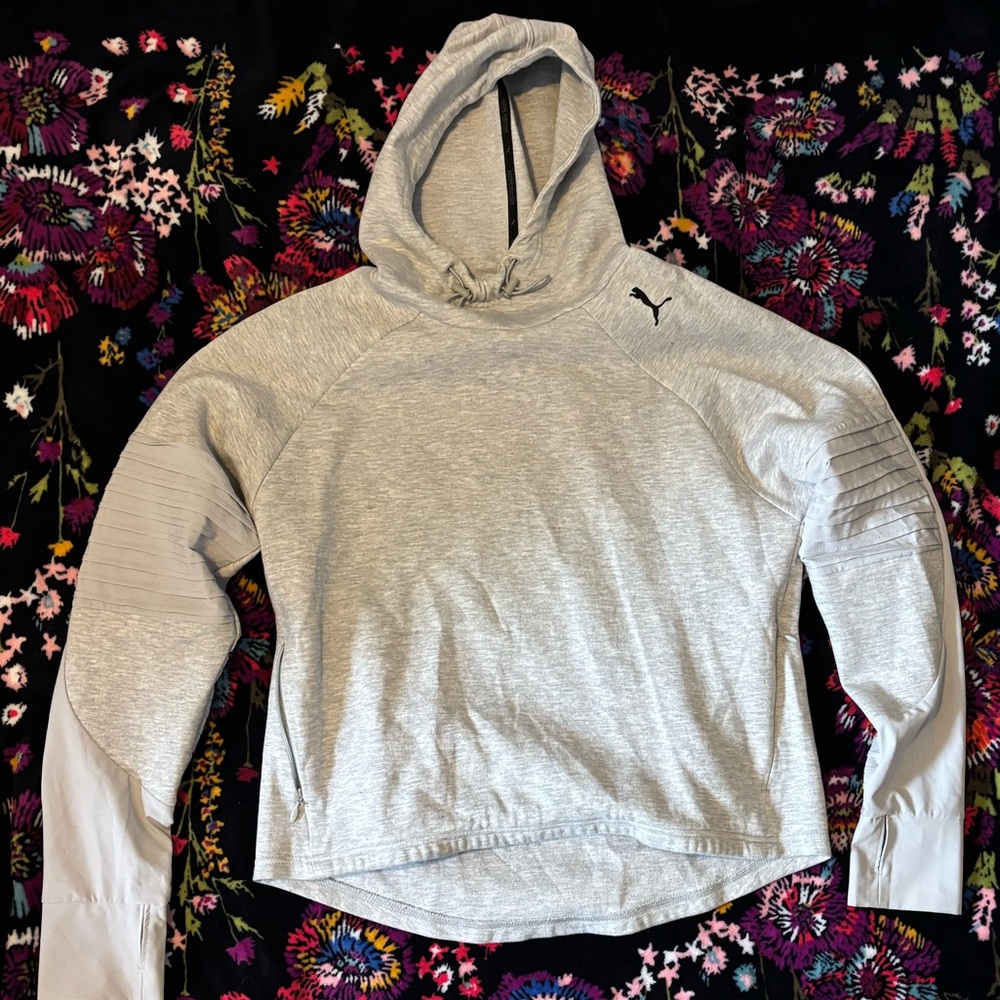 Grey Puma Cropped Sweatshirt